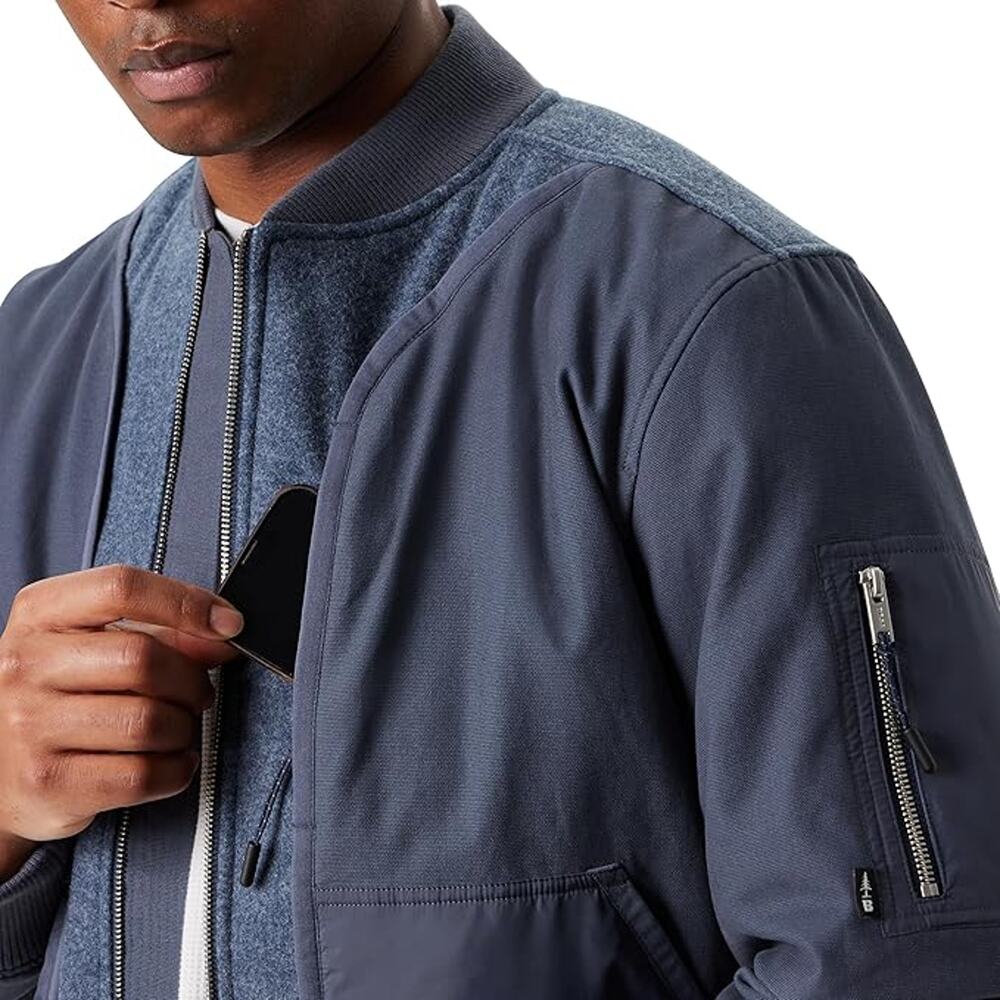 NWT BASS OUTDOOR Men's Hero Mix Media Zip Up Front Bomber Jacket S - Picture 4 of 6